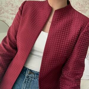 Vintage Due Per Due burgundy textured blazer